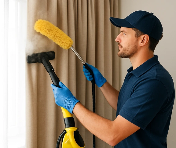 Trusted residential curtain cleaning technician Matty Curtain Cleaning prestons-nsw QLD