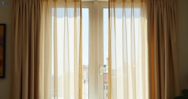 Dull dusty drapes in prestons-nsw before professional cleaning
